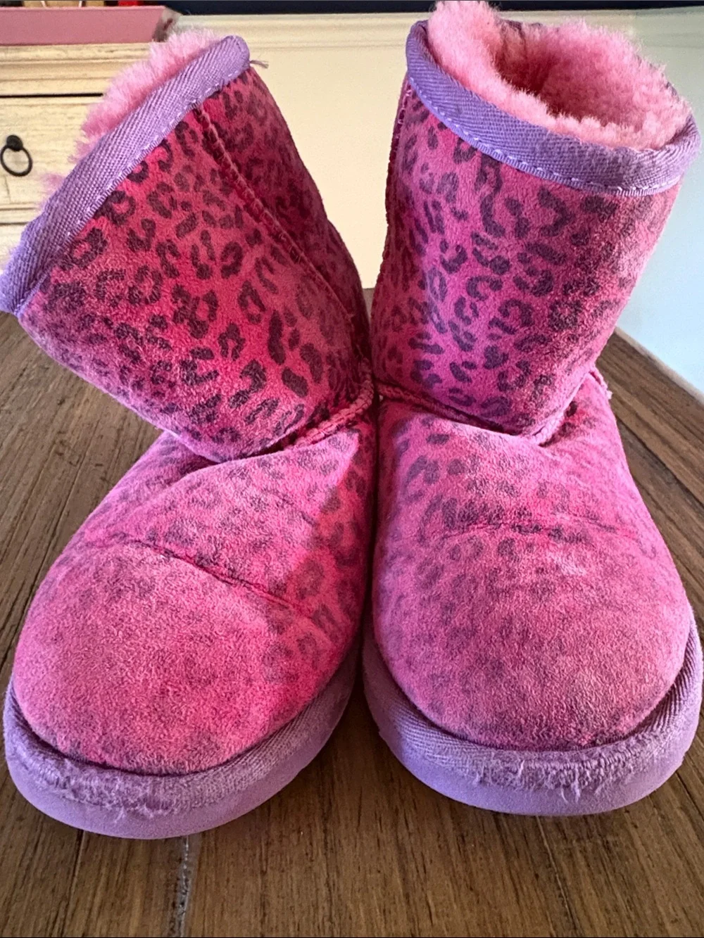 UGG Pink Leopard Print Girls' boots